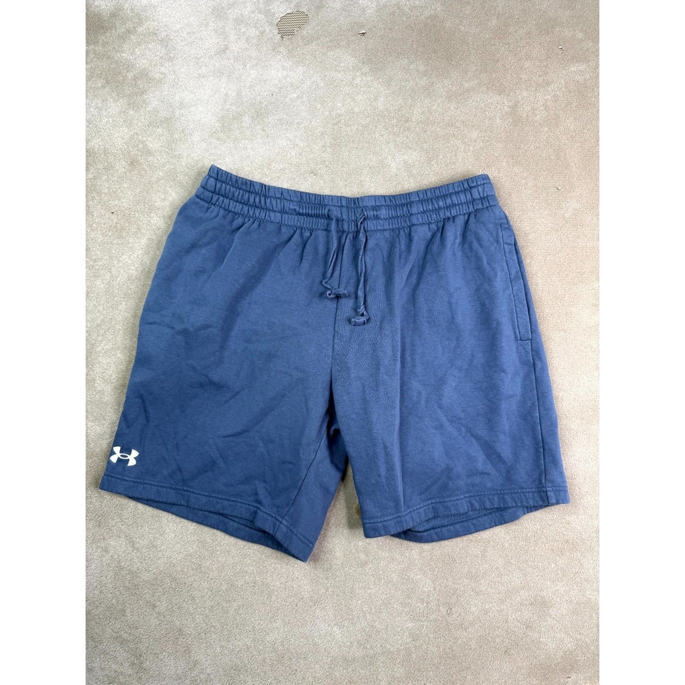 Under Armour Rival Fleece Sweat Shorts Mens XL Blue Cotton Athletic Drawstring